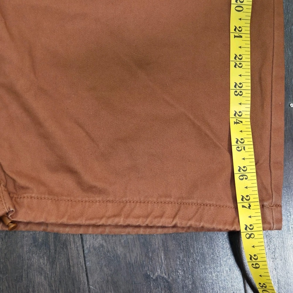 Almost Famous Wide Leg Womens Sm Cargo Pants Elastic Waist Drawstring Leg Orange - Picture 3 of 11